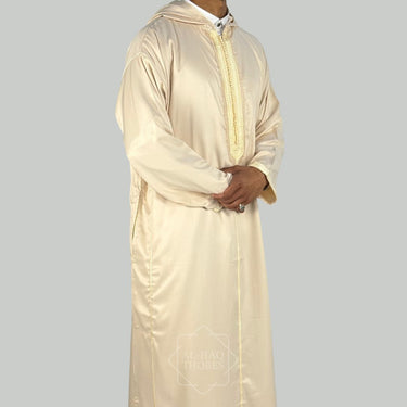 Royal Lightweight Pearl Beige Hooded Djellaba
