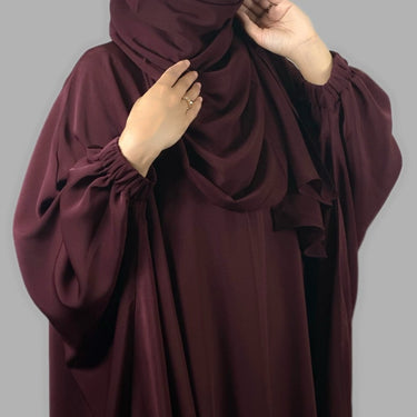 Premium Plum Burgundy Butterfly Abaya