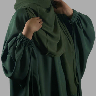 Premium Pine Green Butterfly Abaya