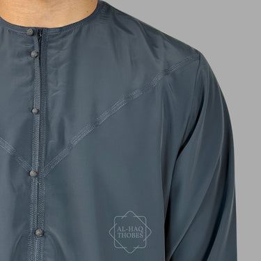 Luxury Marine Blue Lightweight Emirati Zibda Thobe