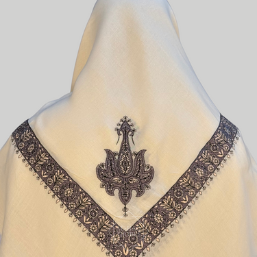 Luxury Cream Embroidered Yemeni Shemagh