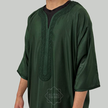 Luxury Forest Green Moroccan Gandoura Thobe